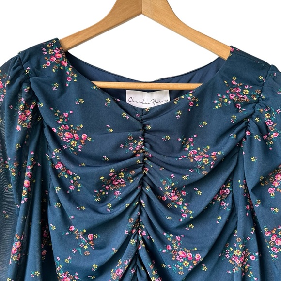 Charles Henry Floral Ruched Dress NWT - Picture 10 of 14